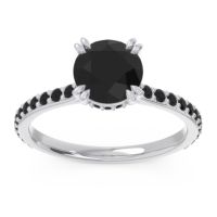 Black Onyx Ring In Platinum Veda Round Classic Ring