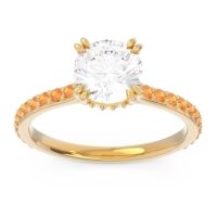 Diamond Ring In 14k Yellow Gold With Citrine Veda Round Classic Ring