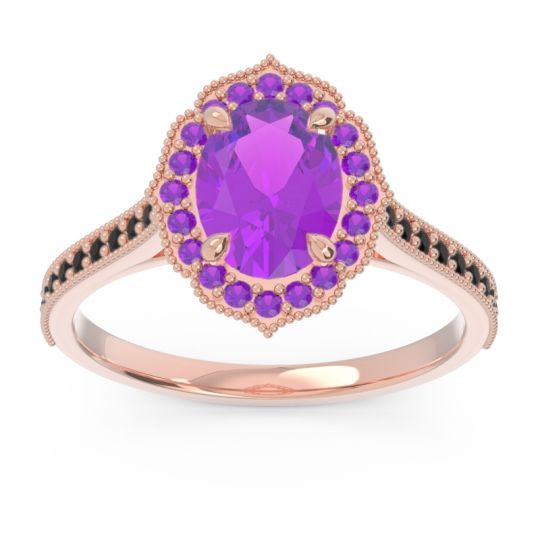 Halo Milgrain Pave Oval Kothari Ring