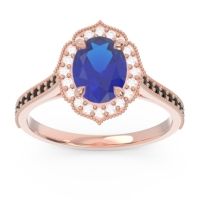 Halo Milgrain Pave Oval Kothari Ring