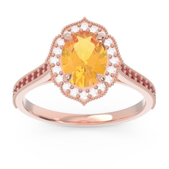 Halo Milgrain Pave Oval Kothari Ring