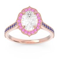 Halo Milgrain Pave Oval Kothari Ring