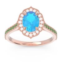 Halo Milgrain Pave Oval Kothari Ring