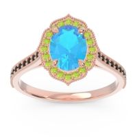 Halo Milgrain Pave Oval Kothari Ring