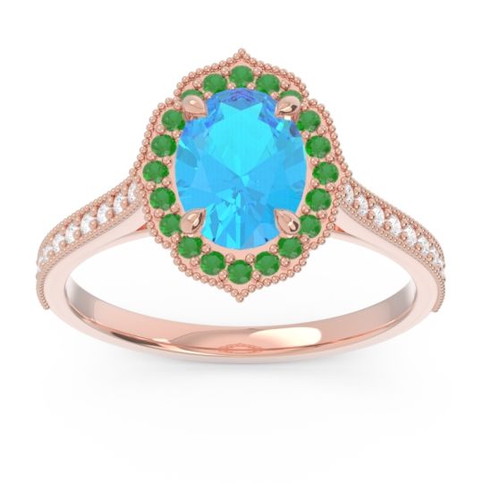 Halo Milgrain Pave Oval Kothari Ring
