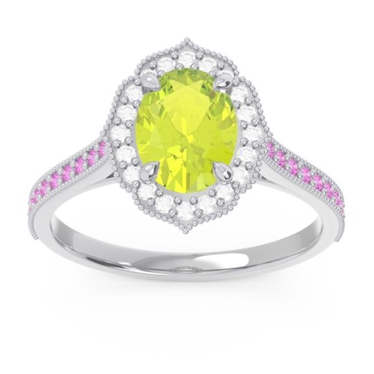 Halo Milgrain Pave Oval Kothari Ring