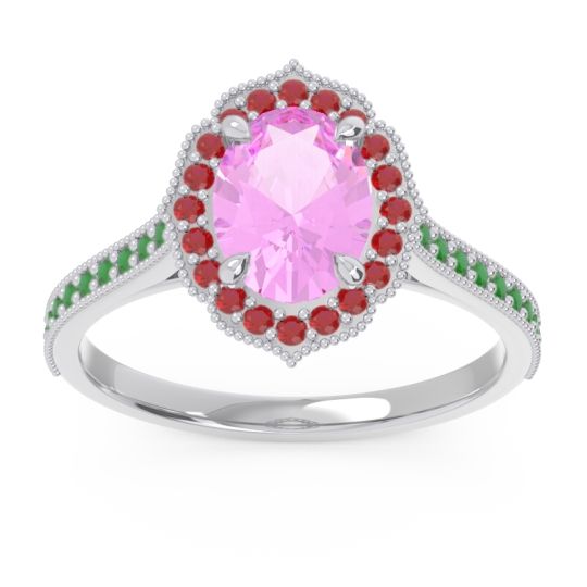 Halo Milgrain Pave Oval Kothari Ring