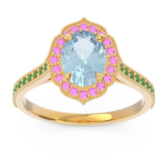 Halo Milgrain Pave Oval Kothari Ring