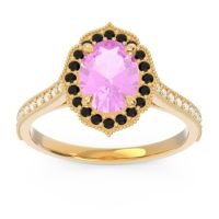 Halo Milgrain Pave Oval Kothari Ring