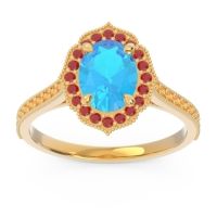 Halo Milgrain Pave Oval Kothari Ring