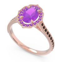 Halo Milgrain Pave Oval Kothari Ring