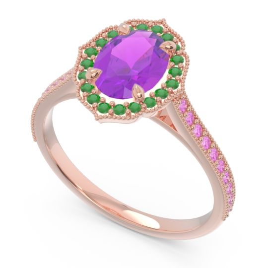 Halo Milgrain Pave Oval Kothari Ring