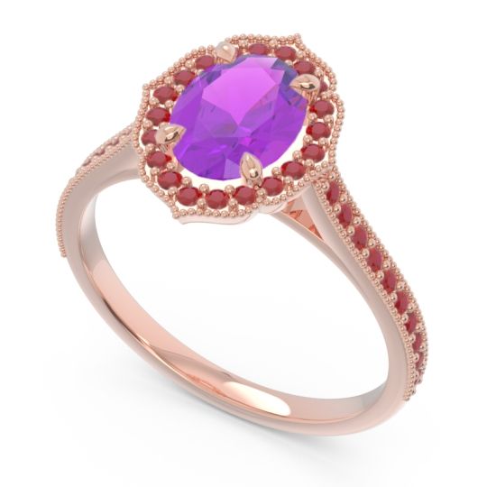 Halo Milgrain Pave Oval Kothari Ring