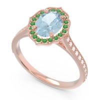 Halo Milgrain Pave Oval Kothari Ring