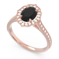 Halo Milgrain Pave Oval Kothari Ring