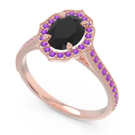 Halo Milgrain Pave Oval Kothari Ring