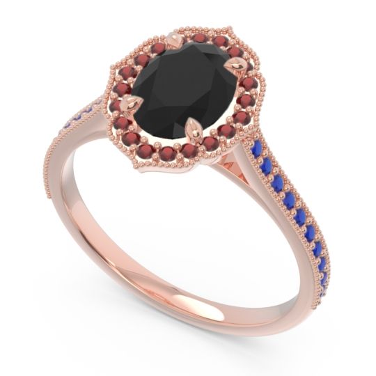 Halo Milgrain Pave Oval Kothari Ring