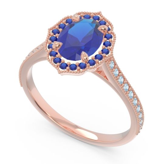 Halo Milgrain Pave Oval Kothari Ring
