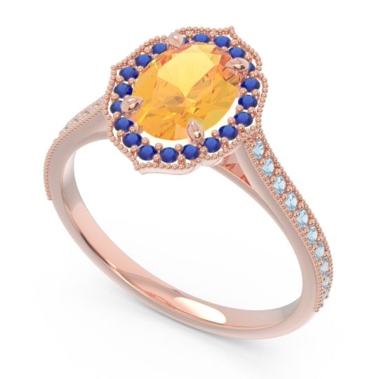 Halo Milgrain Pave Oval Kothari Ring