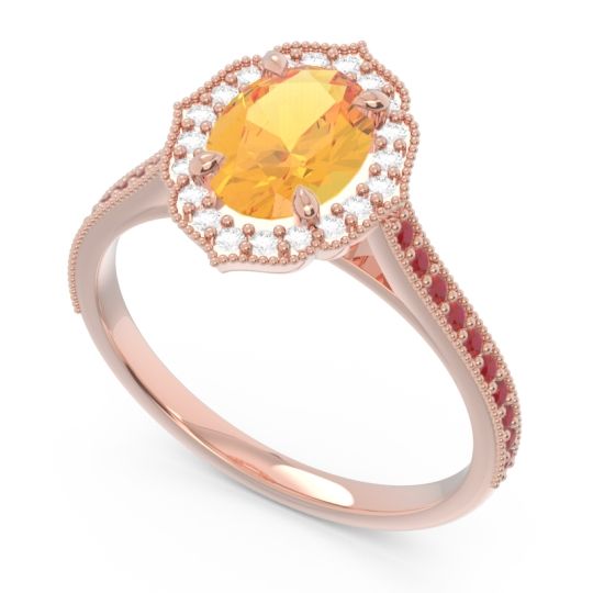 Halo Milgrain Pave Oval Kothari Ring