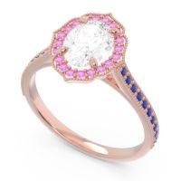 Halo Milgrain Pave Oval Kothari Ring