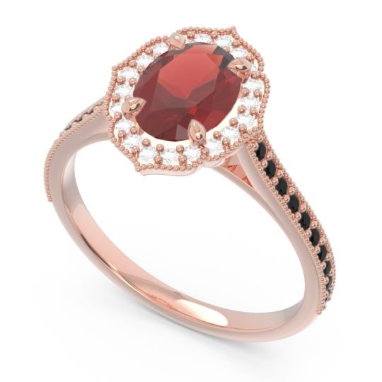 Halo Milgrain Pave Oval Kothari Ring