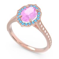 Halo Milgrain Pave Oval Kothari Ring
