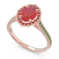 Halo Milgrain Pave Oval Kothari Ring