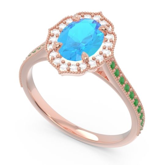 Halo Milgrain Pave Oval Kothari Ring
