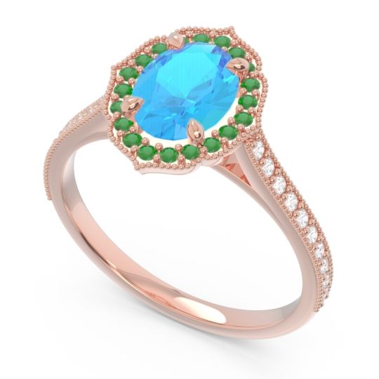 Halo Milgrain Pave Oval Kothari Ring