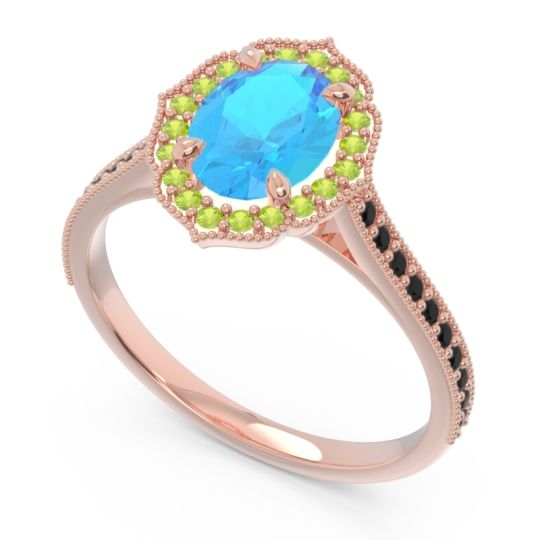 Halo Milgrain Pave Oval Kothari Ring