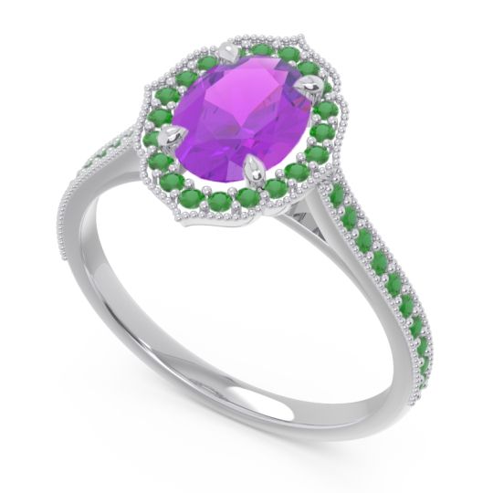 Halo Milgrain Pave Oval Kothari Ring