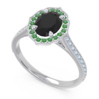 Halo Milgrain Pave Oval Kothari Ring