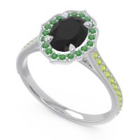 Halo Milgrain Pave Oval Kothari Ring