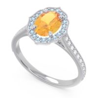 Halo Milgrain Pave Oval Kothari Ring