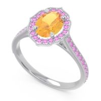 Halo Milgrain Pave Oval Kothari Ring