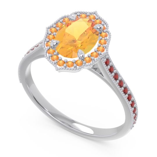 Halo Milgrain Pave Oval Kothari Ring
