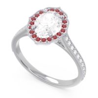 Halo Milgrain Pave Oval Kothari Ring