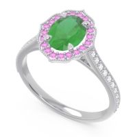 Halo Milgrain Pave Oval Kothari Ring