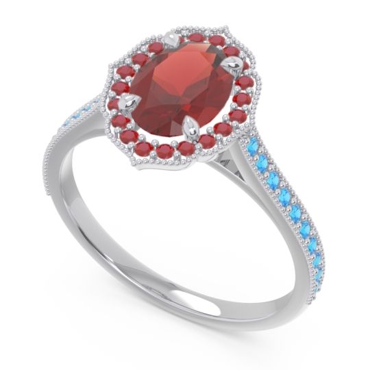Halo Milgrain Pave Oval Kothari Ring