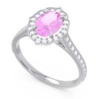 Halo Milgrain Pave Oval Kothari Ring