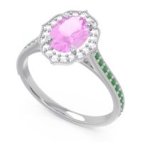 Halo Milgrain Pave Oval Kothari Ring