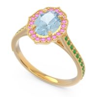 Halo Milgrain Pave Oval Kothari Ring