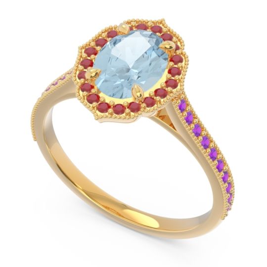 Halo Milgrain Pave Oval Kothari Ring