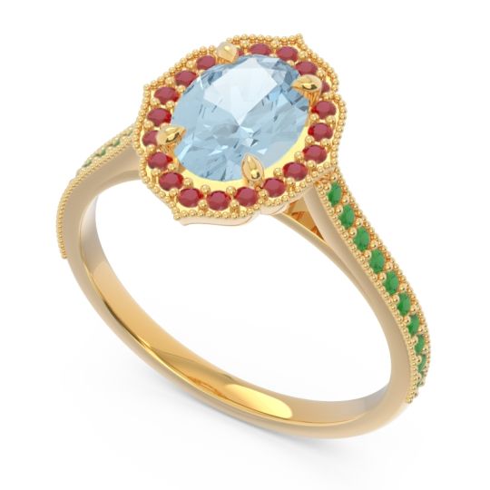 Halo Milgrain Pave Oval Kothari Ring