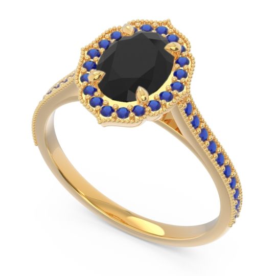 Halo Milgrain Pave Oval Kothari Ring