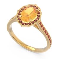 Halo Milgrain Pave Oval Kothari Ring
