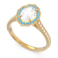 Halo Milgrain Pave Oval Kothari Ring