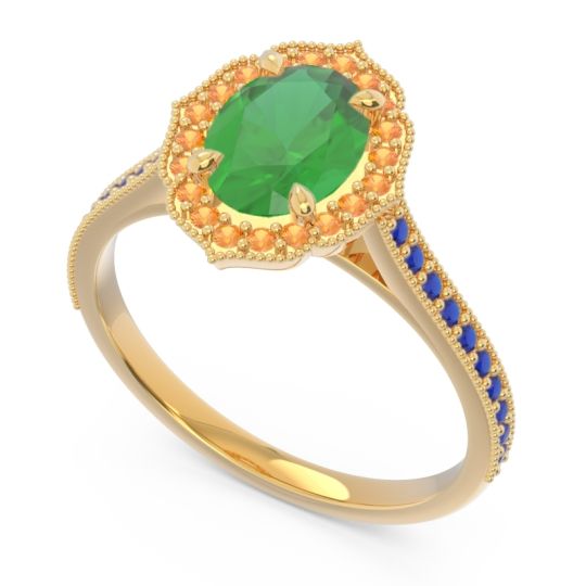Halo Milgrain Pave Oval Kothari Ring