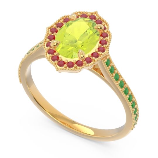 Halo Milgrain Pave Oval Kothari Ring